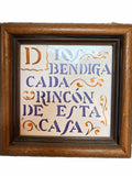 AZULEJO ENMARCAD0 - "DIOS BENDIGA..."
