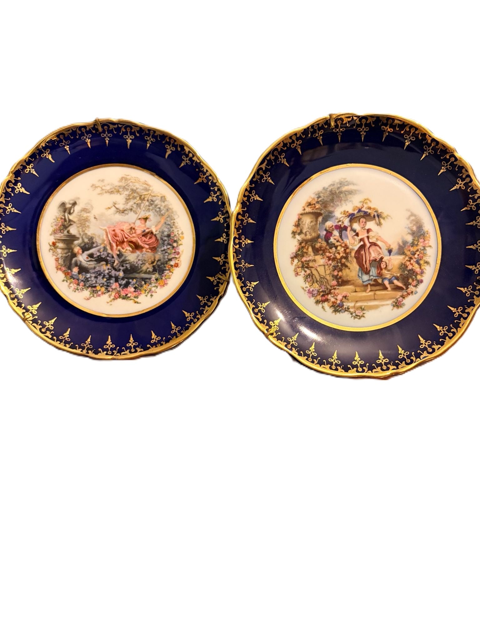 SET 2 MINI PLATOS AZULES PORCELANA