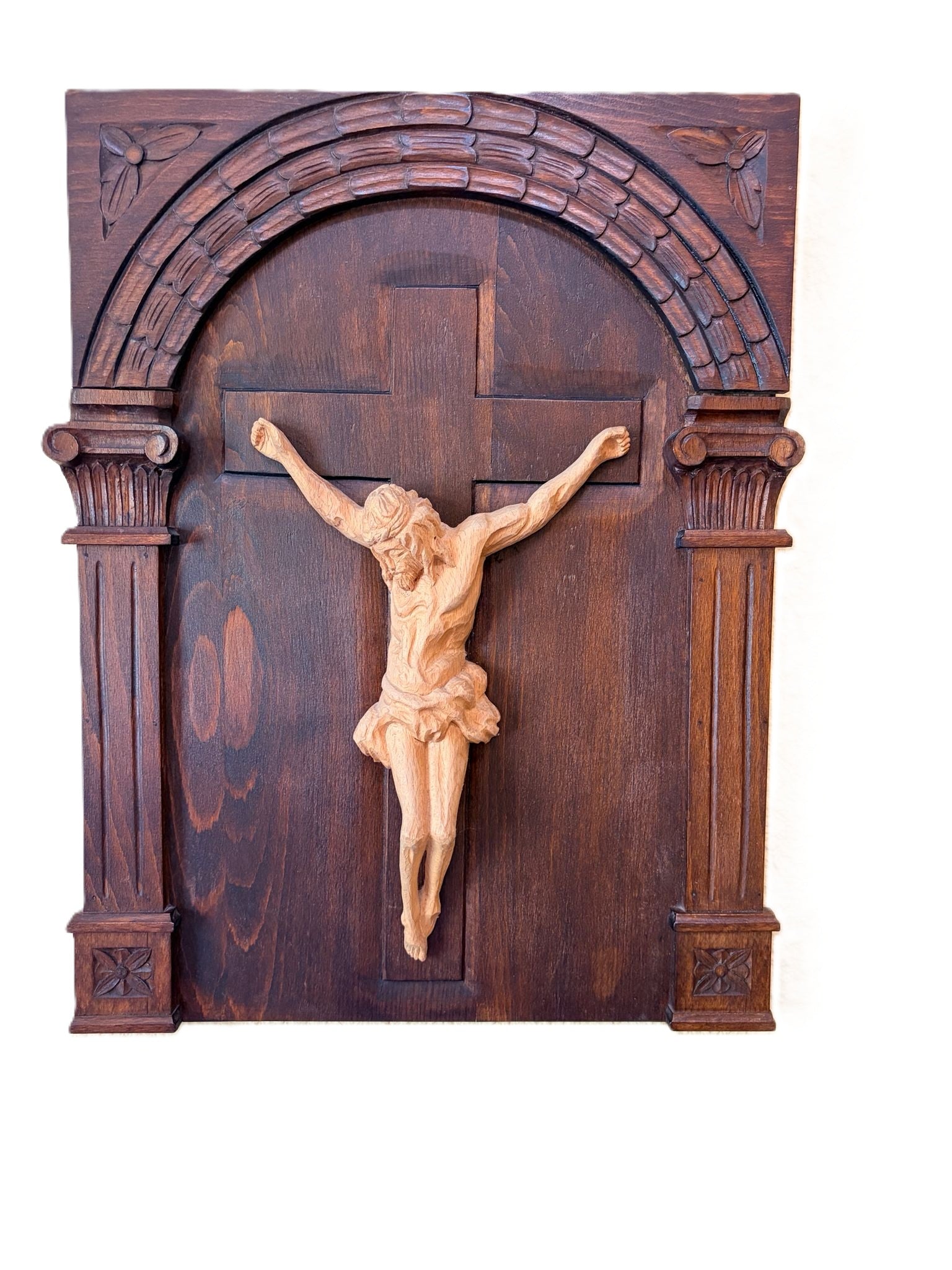 CRISTO SOBRE TABLA MADERA