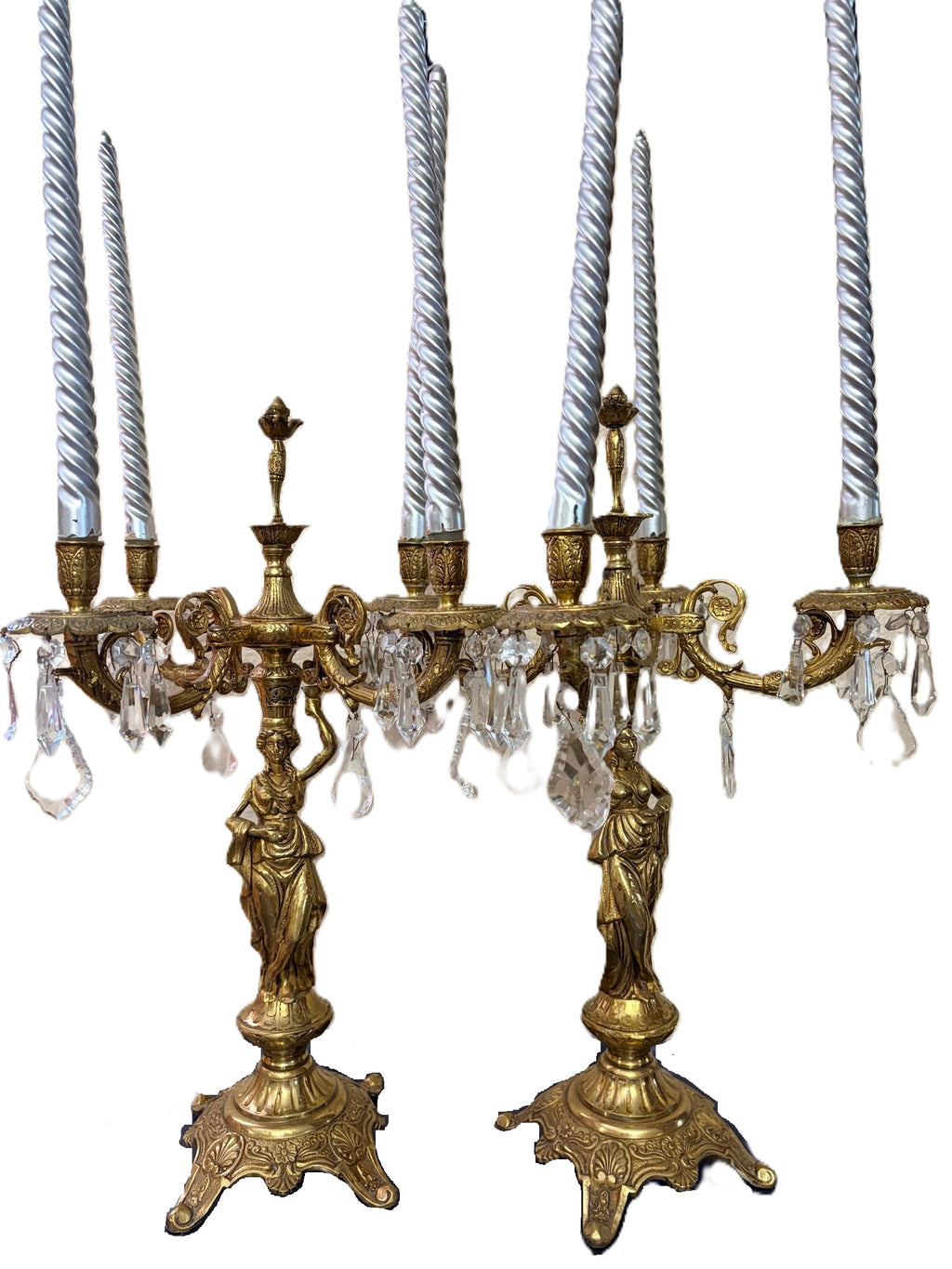 SET 2 CANDELABROS BRONCE