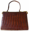 BOLSO PIEL COCODRILO CON CIERRE LATÓN