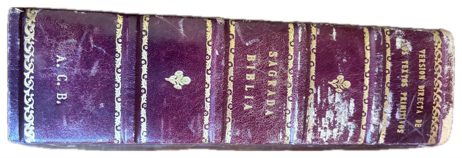 BIBLIA EN PIEL CON ATRIL