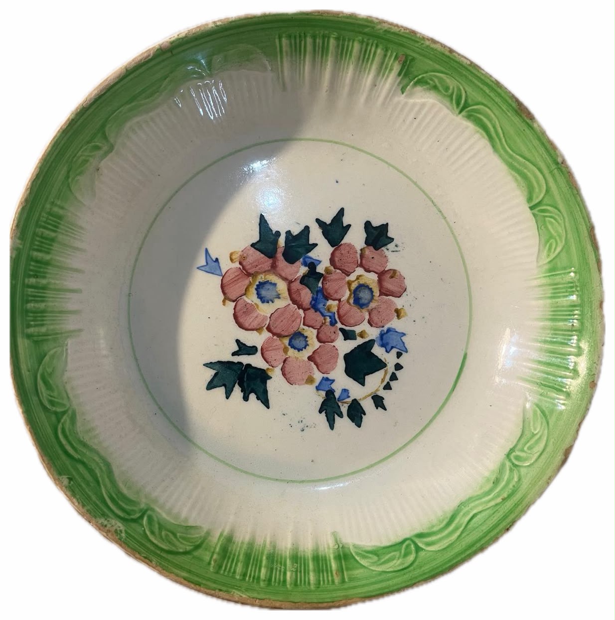 PLATO CERÁMICA BORDE VERDE
