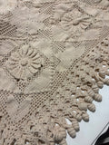 COLCHA DE ALGODÓN BEIGE GANCHILLO